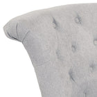 Chaise de bureau Hannah capitonnée, Brume-Base en bois gris et fini métallique avec roulettes pour tapis