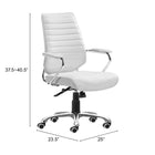 Zuo - Enterprise Low Back Chaise de bureau - Blanc-7