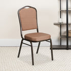 Flash Furniture – Chaise banquet empil Hercules, dos couronne, tissu diamant doré, siège 2,5 po, struct. dorée, 4/pqt-Mousse ignifuge CA117