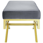 Modway - Rove Velours Performance Velvet Banc - Gris or-Base en acier inoxydable doré
