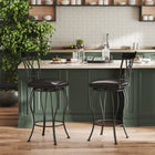 Homy Casa - Tabourets de Bar Pivotants Classiques 26" avec Similicuir Noir - Paquet de 4-Fonctionnalité pivotante: Pivot à 360 degrés pour un mouvement facile et un accès sans effort.