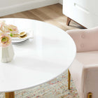 Modway - Verne 40 po Table à manger, Or Blanc-Revêtement blanc