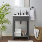 Modway - Altura 24" Vanette de salle de bain - Gris blanc-Bassin d’évier en céramique intégré
