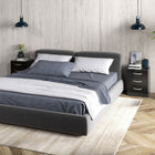 HOMCOM - Table de nuit moderne avec 3 tiroirs à finition brillante pour chambre - noir - lot de 2-Utilisez-le comme tables de chevet ou comme organiseurs dans le salon