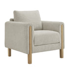 Modway - Hawken Tissu Boucle Fauteuil d’accent - Hêtre parchemin-Chaise d’accent pour le salon