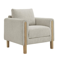 Modway - Hawken Tissu Boucle Fauteuil d’accent - Hêtre parchemin-Chaise d’accent pour le salon