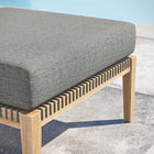 Modway - Clearwater Terrasse extérieure Bois de teck Ottoman in Graphite gris-Sangle de corde tressée