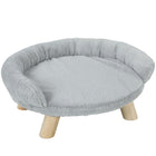 PawHut - Canapé pour chat, sofa surélevé pour chien avec housse lavable - gris-Lit au design scandinave pour chiens et chats, idéal pour ajouter une touche d’originalité et de raffinement à vos espaces intérieurs 