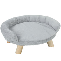 PawHut - Canapé pour chat, sofa surélevé pour chien avec housse lavable - gris-Lit au design scandinave pour chiens et chats, idéal pour ajouter une touche d’originalité et de raffinement à vos espaces intérieurs 