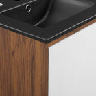 Modway - Transmit 18" Vanité de salle de bain murale - Noir noyer-Placage en plaques de particules et noyer