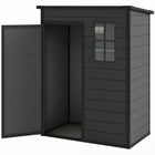 Outsunny - Remise de jardin extérieure 5 pi x 3 pi, avec porte verrouillable, gris foncé-Fabriqué en plastique résine de polypropylène avec renfort en acier pour une durabilité accrue
