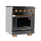 Kucht - 30 po Série KED style professionnel à double combustible, prête pour le propane - Gemstone-La cuisinière tout en acier inoxydable titane avec poignée professionnelle dorée vous aide à vivre une expérience culinaire ultime