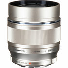 Olympus - Objectif M.Zuiko Digital ED 75 mm f/1.8 - Argent-Distance focale unique de 75 mm