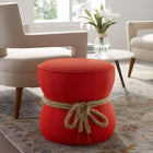 Modway - Beat Corde nautique Tissu rembourré Ottoman - Atomic Red-Rembourrage en tissu polyester