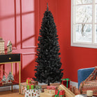 HOMCOM - Sapin de Noël artificiel de 7 pi avec ouverture automatique - Noir-Les branches s'ouvrent automatiquement pour faciliter l'assemblage 