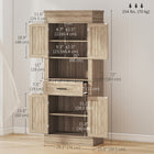 HOMCOM - Armoire de cuisine moderne autoportante 72 po H avec portes, étagères réglables et espace pour micro-ondes - chêne-Le bois d'ingénierie solide et le design renforcé anti-basculement le rendent plus stable 