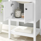 Modway - Prestige 24" Vanette de salle de bain - Blanc Noir-Trous de robinet centraux 8"