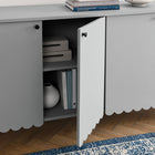 Modway - Emmeline 66" 4 portes festonnées Armoire à buffet - Gris clair-Bord inférieur festonné