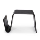 Manhattan Comfort - Table d’appoint Brookside 65 cm style mid-century moderne - Noir-Étagère de rangement pour magazines courbée