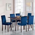 Modway - Prosper 7 pièces Velours rembourré Ensemble à manger - Cappuccino Navy-Style élégant du milieu du siècle