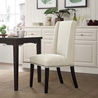 Modway - Baron Tissu Chaise à manger - Beige-Pieds en caoutchouc massif