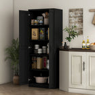 HOMCOM - Armoire de rangement 63 po avec étagères réglables - noir-Les étagères réglables vous permettent de ranger des objets plus grands, sans vous soucier de leur adaptation 