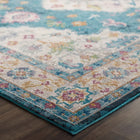 Modway - Success Médaillon vintage floral vieilli Anisah Tapis 4 pi l x 6 pi L - Bleu Ivoire Jaune Orange-Protégez les planchers contre le passage des piétons / du mobilier