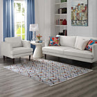 Modway - Gemma Mosaïque à chevrons Tapis de 5 pi l x 8 pi L - Multicolore-Tissage serré à poil bas