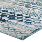 Modway - Reflect Giada Abstract Diamant Marocain Treillis Tapis intérieur/extérieur de 8 pi l x 10 pi L - Ivoire et bleu-8