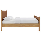 Modway - Maven Grandeur nature Cuir végétalien rembourré Lit de plateforme, Tan Oak-Bois séché au four