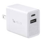 Helix - Chargeur mural 20 W USB-A et USB-C, Blanc-20 W Chargement