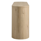 Modway - Duval 71" arrondi Armoire de rangement de buffet - Givre de noyer hickory-Glissières de plancher sans marquage