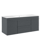 Modway - Render Fixation murale de 48" Vanette de salle de bain - Gris blanc-Vanité moderne du milieu du siècle