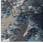 Modway - Entourage Feuillage Moderne Abstrait contemporain Tapis de comédie 8 pi l x 10 pi L - Bleu Beige Gris-Résistant aux taches / Facile à nettoyer