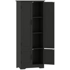 HOMCOM - Armoire de cuisine 60 po avec étagères - noir-Étagère réglable et amovible dans une armoire de rangement supérieure pour un stockage plus flexible 