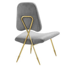 Modway - Ponder Performance Velvet Chaise longue - Gris-Pattes de cure-dent du milieu du siècle