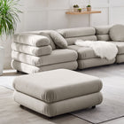 Modway - Jubilee Modulaire Performance Velvet Ottoman - Amande-Ressorts à ressort en zigzag