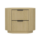 Manhattan Comfort - Table de nuit moderne Olivia 67 cm, chêne naturel et noir-Table de nuit moderne pour chambre et salon