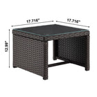 Manhattan Comfort - Ensemble de 3 : canapé 2 places et fauteuil lounge de patio moderne Menton avec table basse - marron et crème-Coussins amovibles avec fermeture éclair Fabriqués en tissu imperméable de haute qualité Tissu lavable