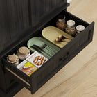HOMCOM - Armoire de cuisine garde-manger 72 po avec éclairage LED et étagères de porte - noir-Fabriqué en panneaux de particules robustes et MDF, supportant jusqu’à 220 lb (100 kg) 