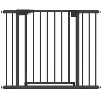 PawHut - Barrière pour bébé 30 po-41 po, barrière pour animaux avec 2 kits d’extension, fermeture automatique - noir-Barrière pour animaux certifiée adaptée aux ouvertures de 29,9 po à 40,6 po (76-103 cm) avec une hauteur de 29,9 po (76 cm), protège les bébés et les animaux domestiques à la maison 