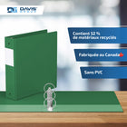 Davis Group Super économie, Reliure à anneaux ronds 2 po, paquet de 6 – Vert-Polypropylène sans PVC