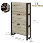 HOMCOM - Armoire à chaussures avec 3 tiroirs rabattables - noyer-La surface en MDF peint et les panneaux de particules recouverts de mélamine sont de qualité et faciles à nettoyer 