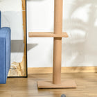 PawHut - Arbre à chat du sol au plafond 100 po avec 3 perchoirs - brun clair-Matériau : Panneau de particules E1 et peluche 