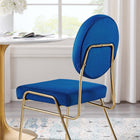 Modway - Craft Performance Velvet Fauteuil d’appoint de salle à manger - Marine d’or-Capsules de pied non marquées