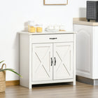 HOMCOM - Buffet de style ferme 31,5 po L avec rangement - blanc-Le détail en croix rehausse à coup sûr le charme de votre maison 