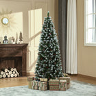HOMCOM - Sapin de Noël floqué avec baies rouges - pommes de pin - vert-Design élégant en forme de crayon pour économiser de l'espace 