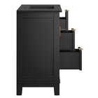 Modway - Dixie 36" Solide Armoire à coiffeuse de salle de bain - Noir noir-Assemblée requise