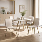 FurnitureR - Chaise de salle manger rose - ensemble de 4 - beige-Oui