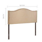 Modway - Curl Nailhead Tapis Tête de lit Queen, Café-Conception à courbes à la mode